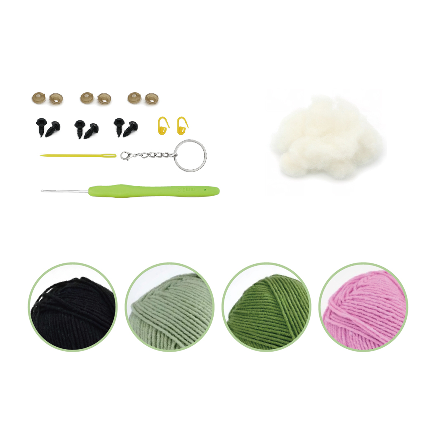 Pierre Belvedere - PEAS IN A POD DIY CROCHET KEY RING KIT