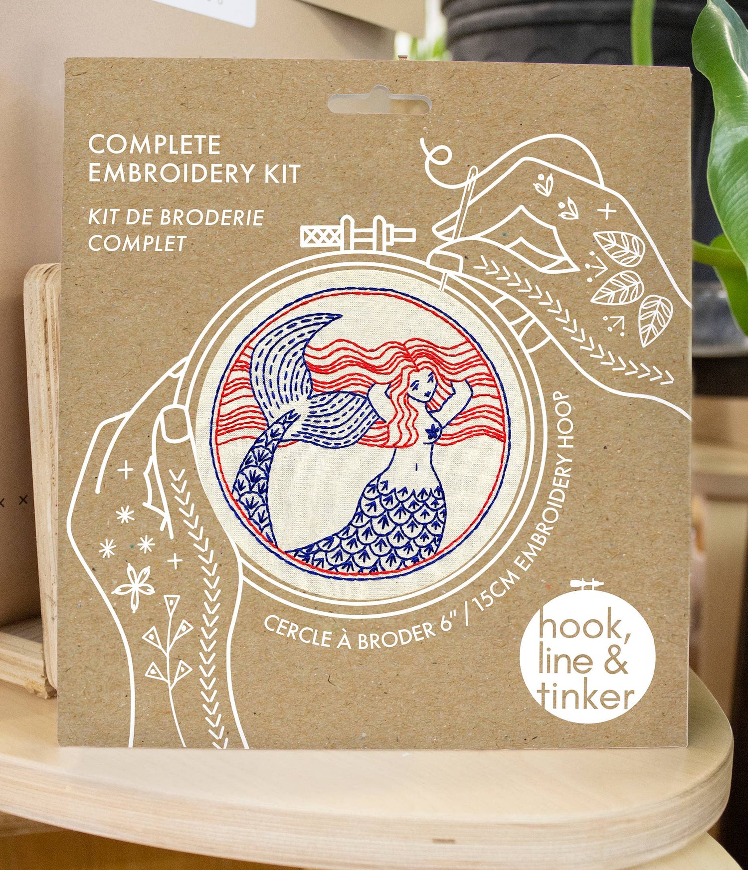 Hook, Line & Tinker Mermaid Embroidery Kit