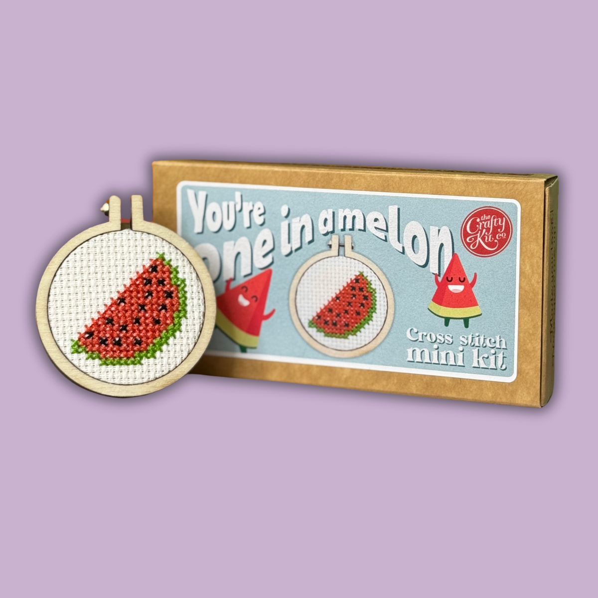 The Crafty Kit Company - You're One in a Melon Mini Matchbox Cross Stitch Kit