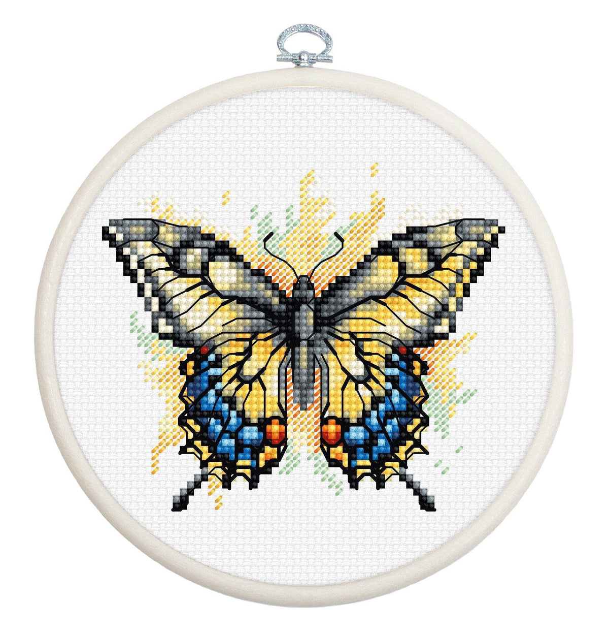 Luca-S Group - Cross Stitch Kit with Hoop Included Luca-S - Swallowtail Butterfly, BC101