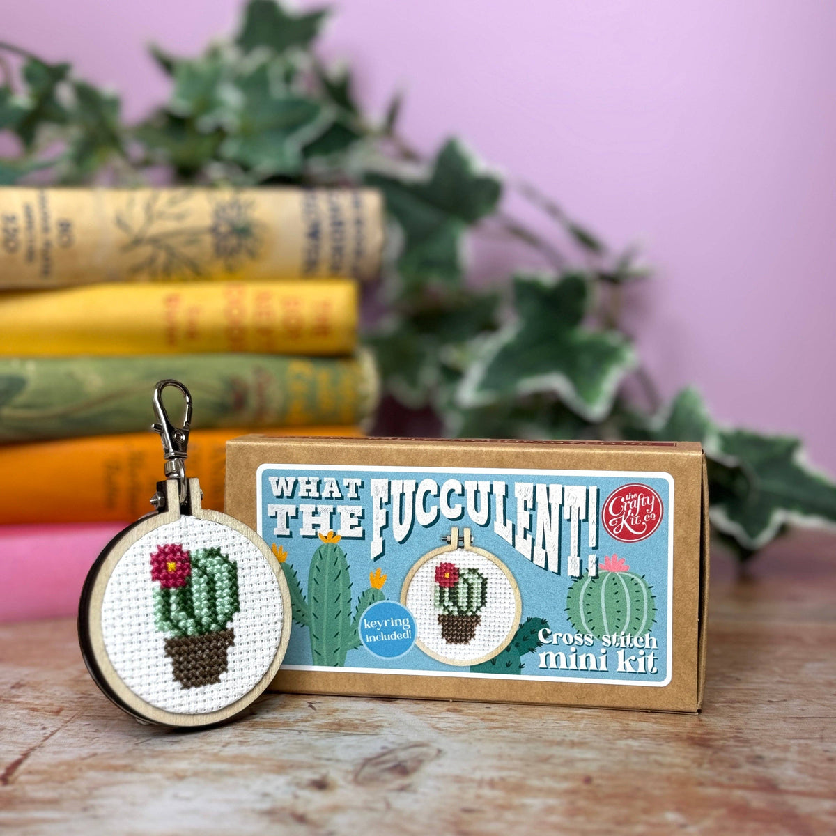 The Crafty Kit Company - What the Fucculent! Mini Matchbox Cross Stitch Kit