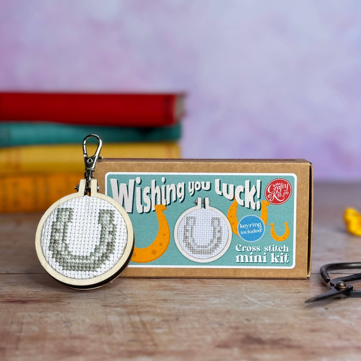 The Crafty Kit Company - Wishing You Luck! Mini Matchbox Cross Stitch Kit