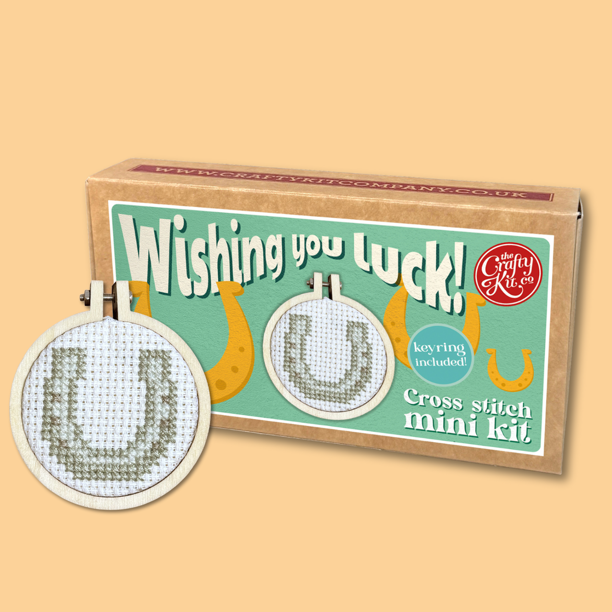 The Crafty Kit Company - Wishing You Luck! Mini Matchbox Cross Stitch Kit
