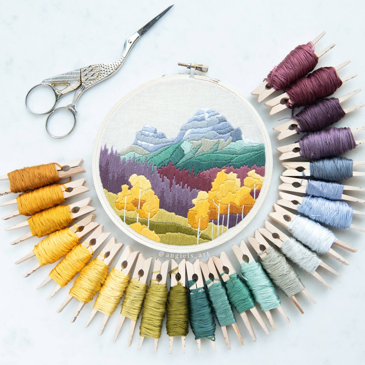 Angiels Art - Crowsnest Mountain DIY Embroidery Kit