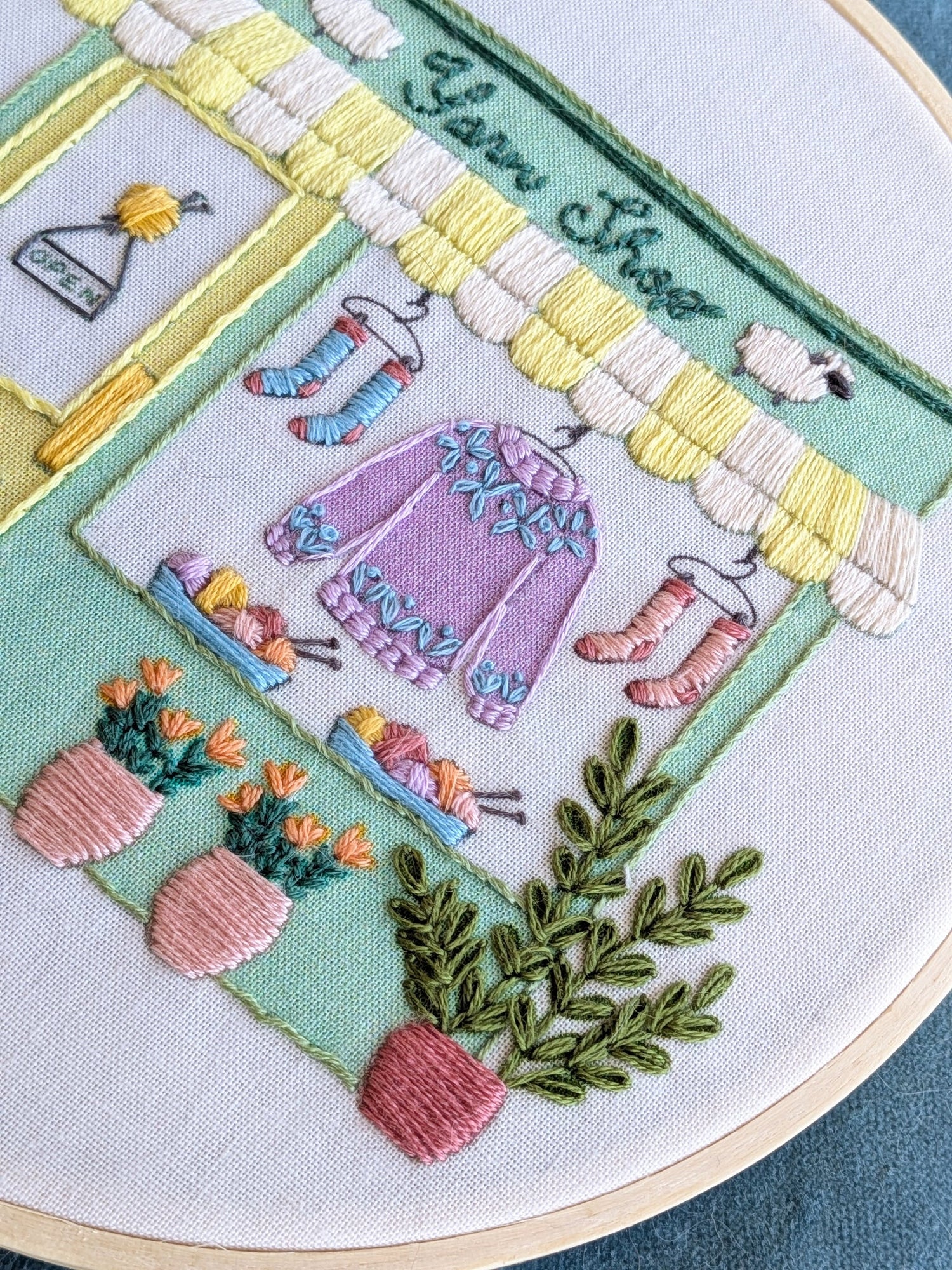 Knitted Bliss Stitching - Yarn Shop Embroidery Kit