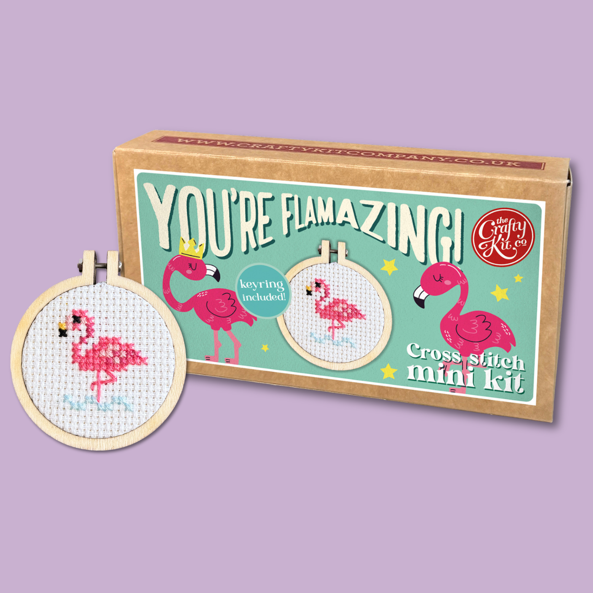 The Crafty Kit Company - You're Flamazing! Mini Matchbox Cross Stitch Kit