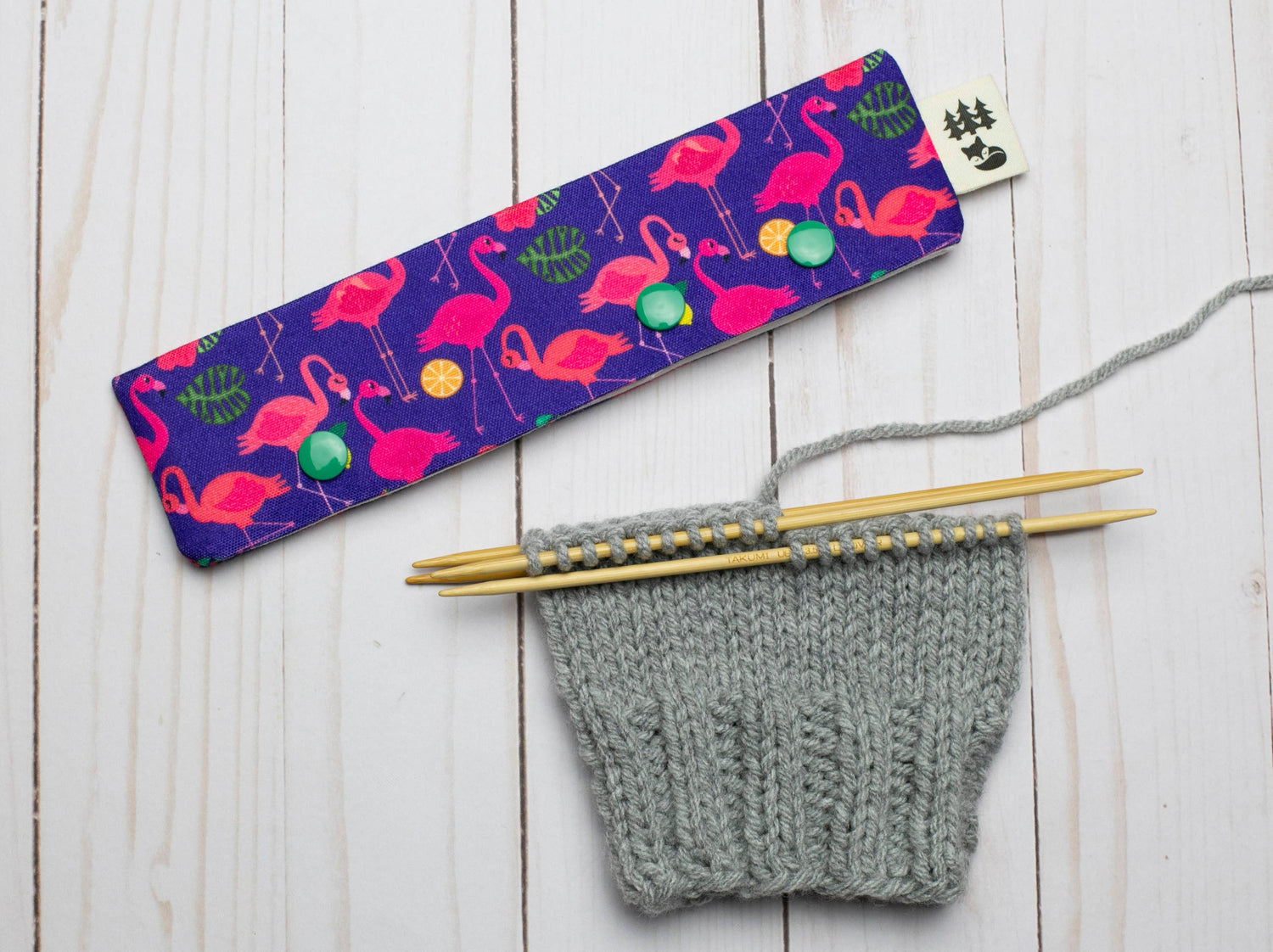 Fox & Pine Stitches Fancy Flamingo DPN Holder