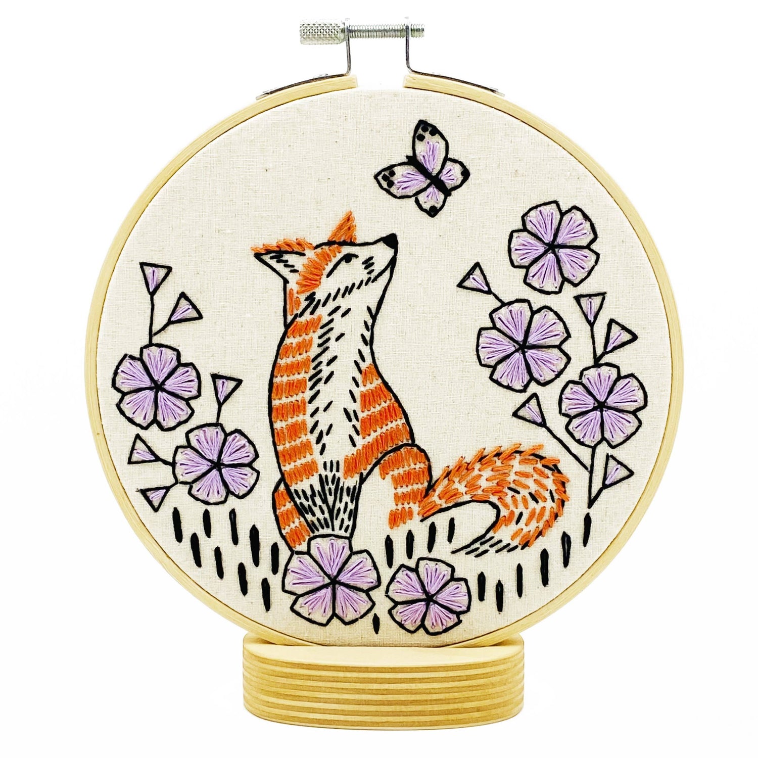 Hook, Line & Tinker Fox in Phlox Embroidery Kit