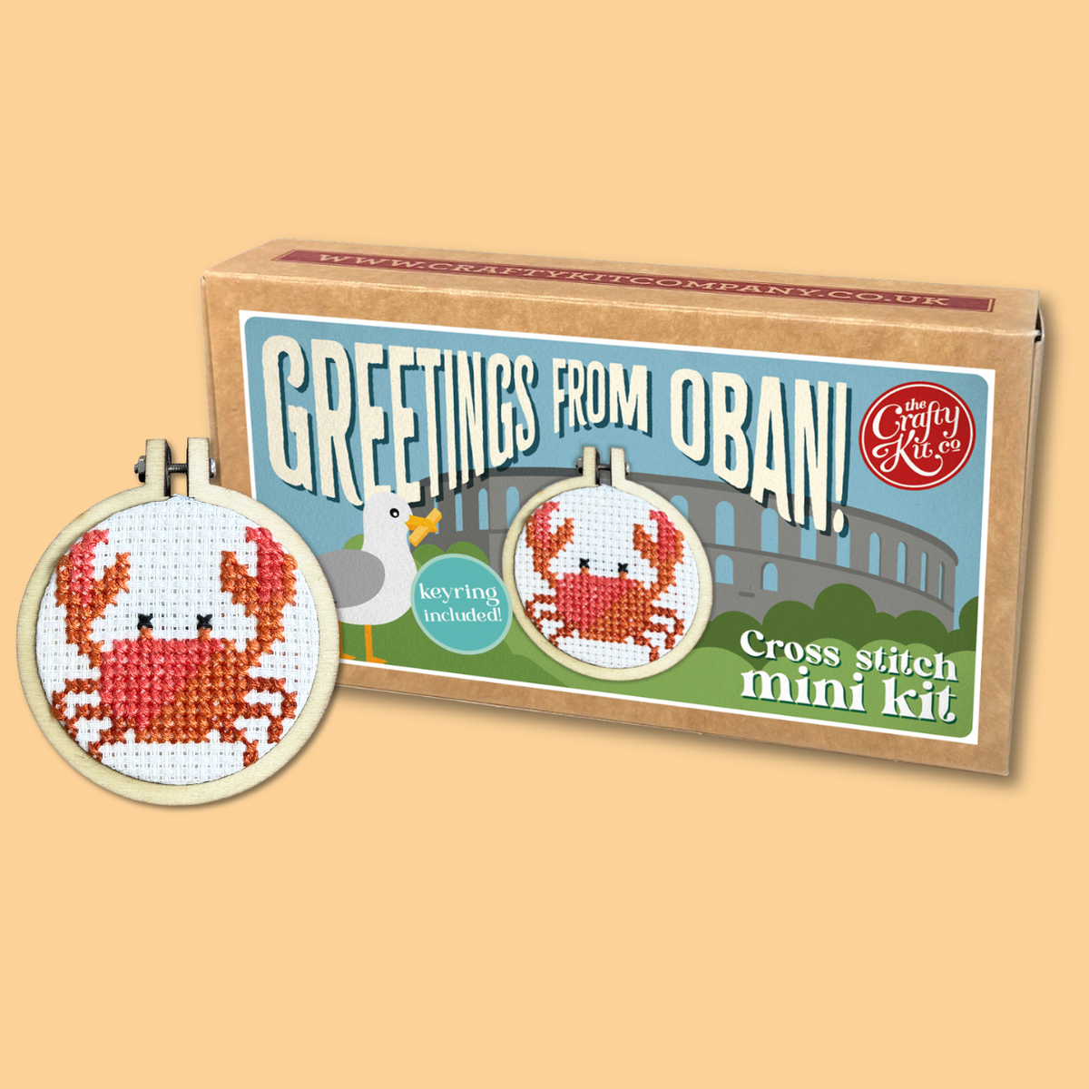 The Crafty Kit Company - Greetings from Oban! Mini Matchbox Cross Stitch Kit