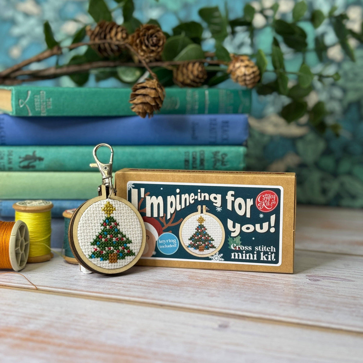 The Crafty Kit Company - Christmas Tree Mini Matchbox Christmas Cross Stitch Kit