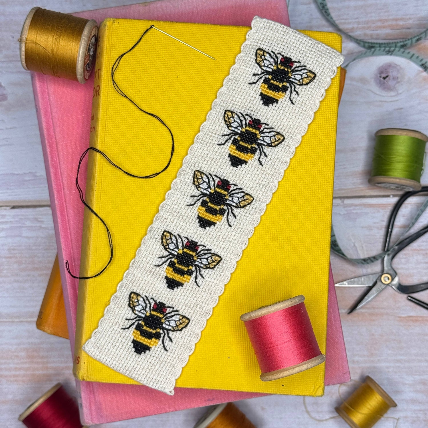 The Crafty Kit Company - Buzzy Bees Cross Stitch Bookmark Kit
