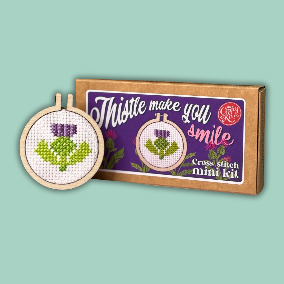 The Crafty Kit Company - Thistle Make You Smile Mini Matchbox Cross Stitch Kit
