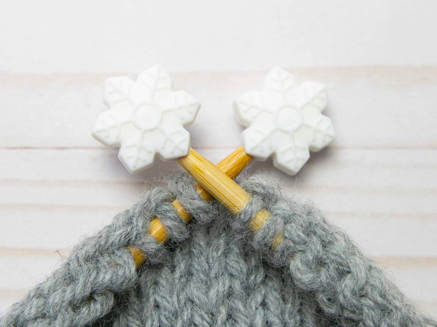 Fox & Pine Stitches White Snowflake Stitch Stoppers