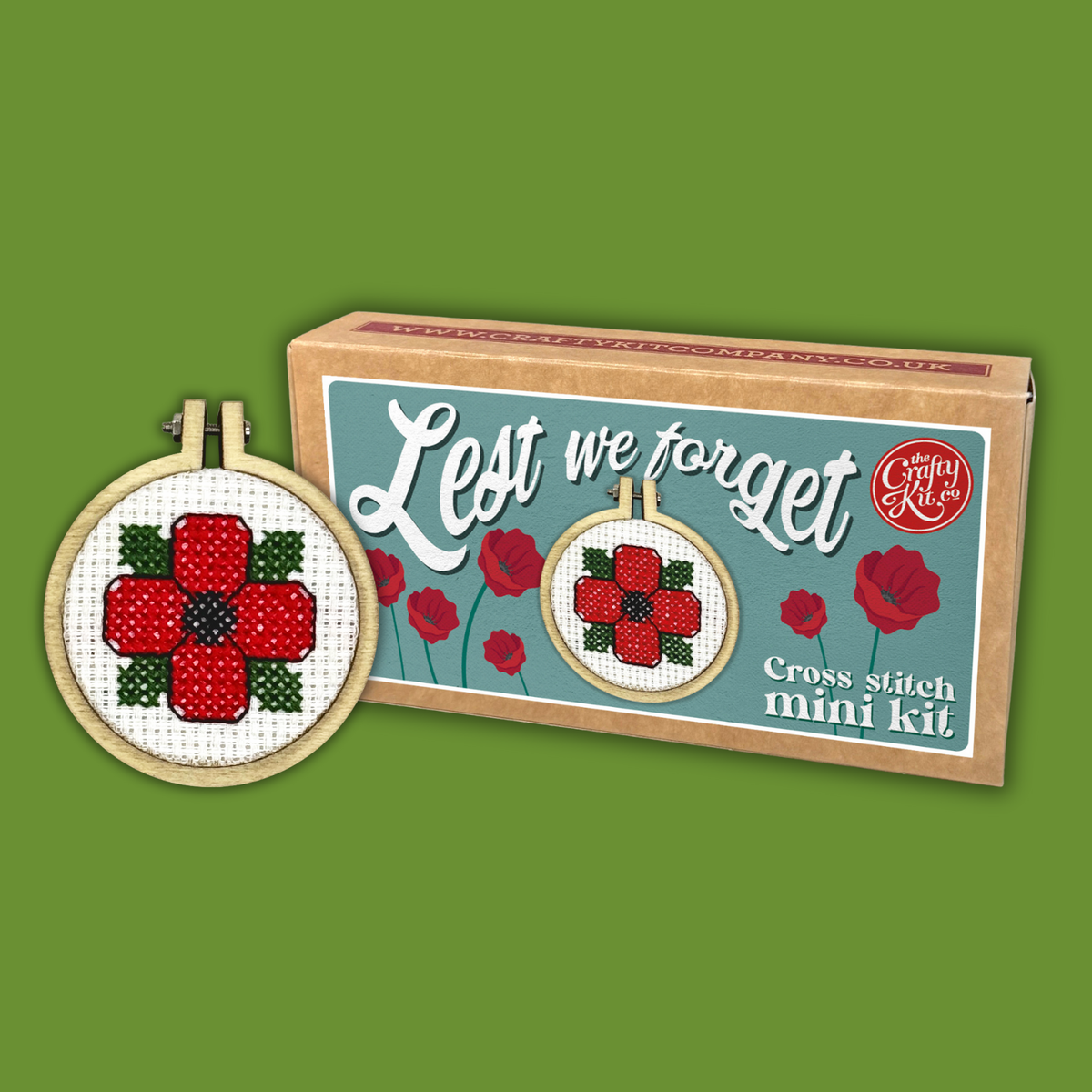 The Crafty Kit Company - Lest We Forget Mini Matchbox Cross Stitch Kit