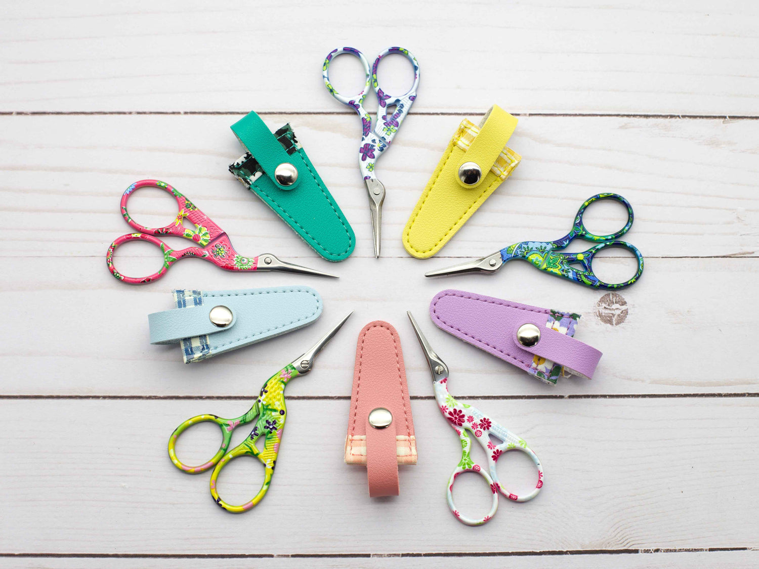 Fox & Pine Stitches Colorful Scissors & Sheaths