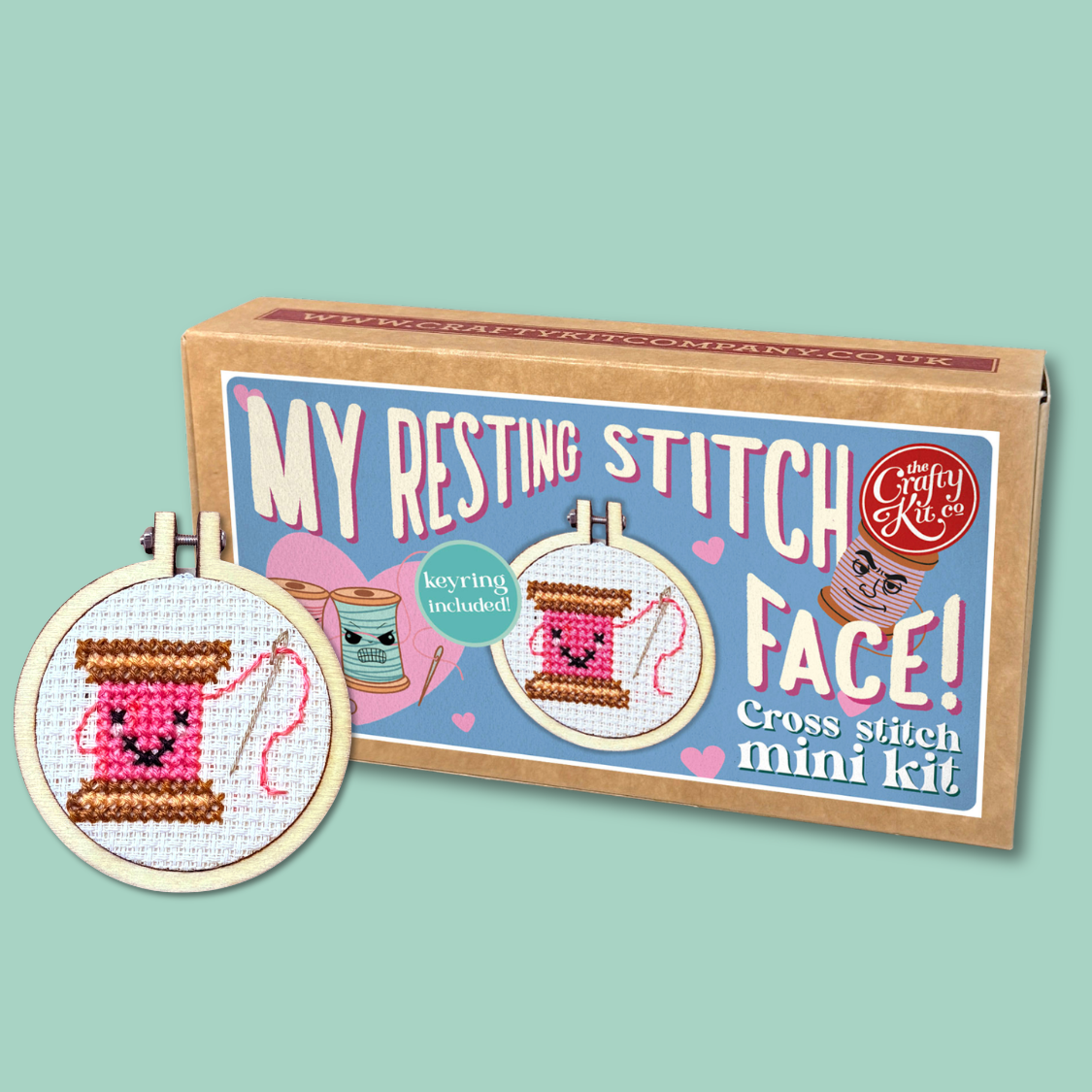 The Crafty Kit Company - My Resting Stitch Face! Mini Matchbox Cross Stitch Kit
