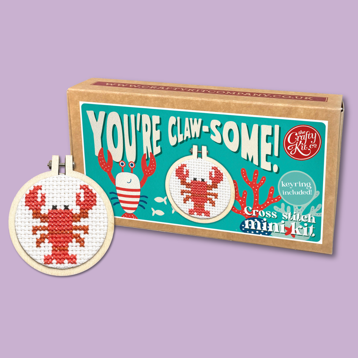 The Crafty Kit Company - You're Claw-some! Mini Matchbox Cross Stitch Kit