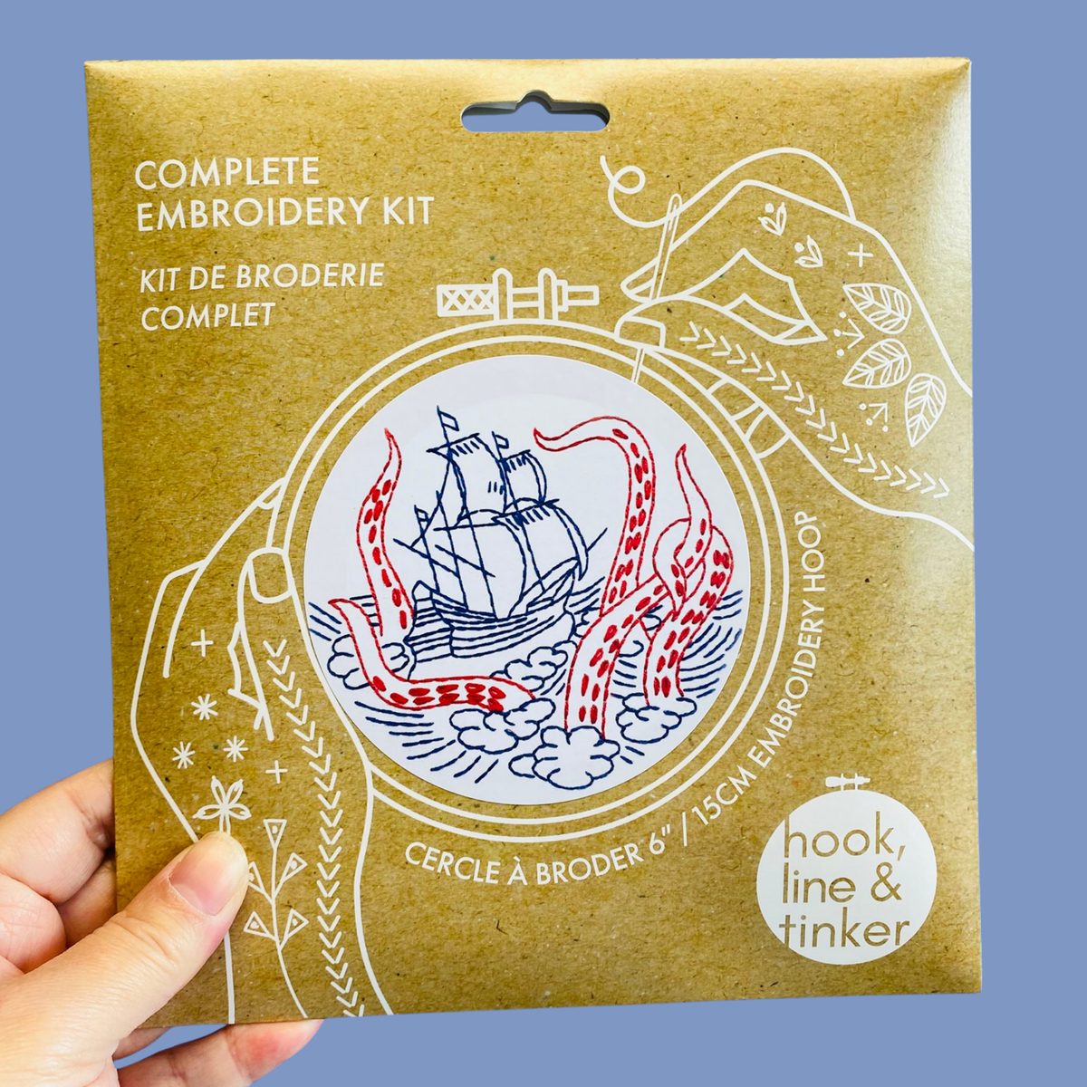 Hook Line & Tinker Canada - Kraken and Ship Complete Embroidery Kit