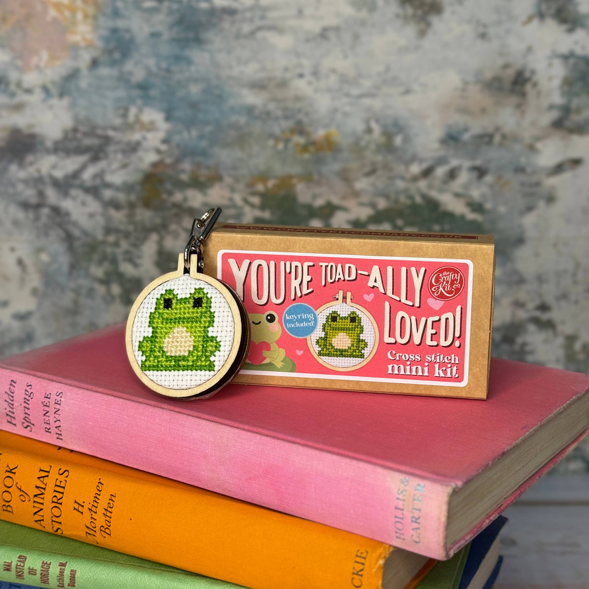 The Crafty Kit Company - You're Toad-ally Loved! Mini Matchbox Cross Stitch Kit