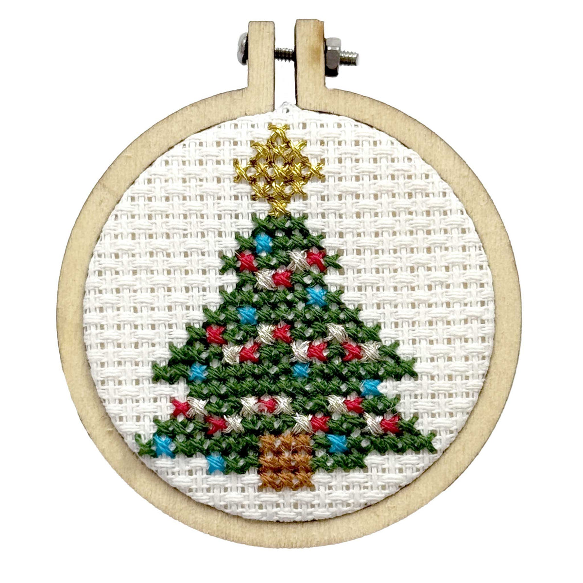 The Crafty Kit Company - Christmas Tree Mini Matchbox Christmas Cross Stitch Kit