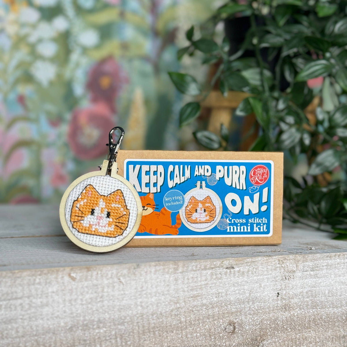 The Crafty Kit Company - Keep Calm and Purr On! Mini Matchbox Cross Stitch Kit