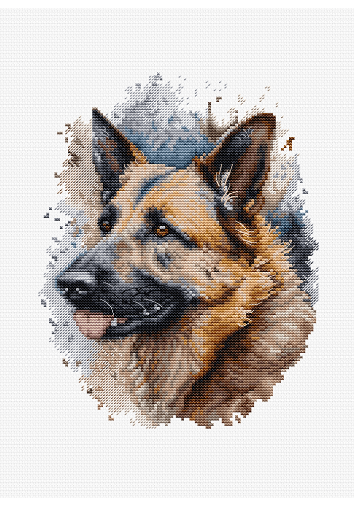 Luca-S Group - Cross Stitch Kit with Hoop Included Luca-S - BC214 The German Shepherd