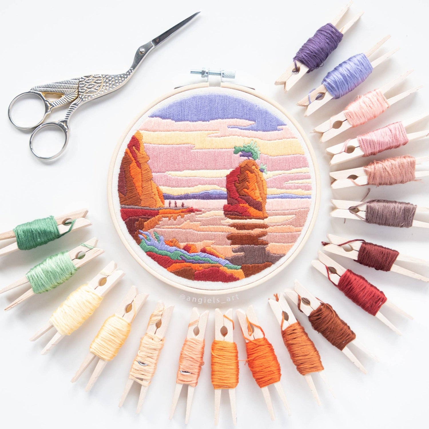 Angiels Art Pacific Sunset DIY Embroidery Kit