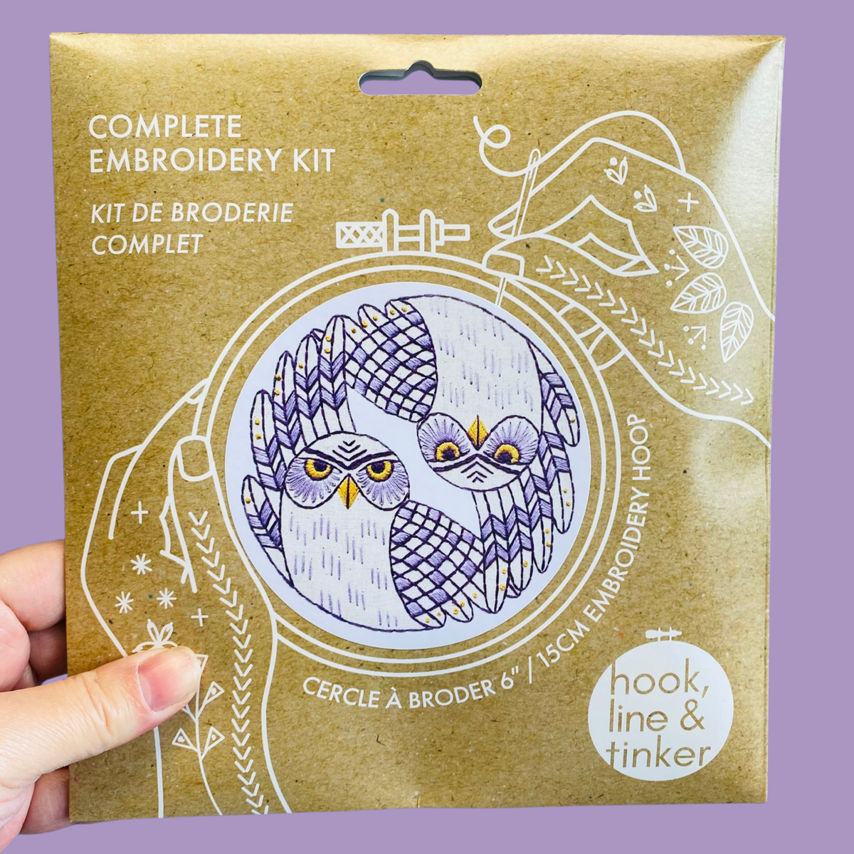 Hook Line & Tinker Canada - Burrowing Owls Complete Embroidery Kit