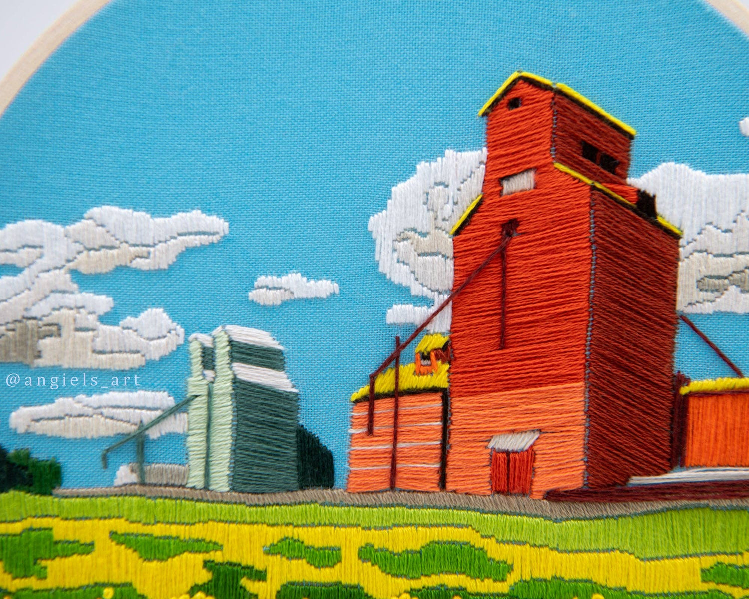 Angiels Art Grain Elevators DIY Embroidery Kit