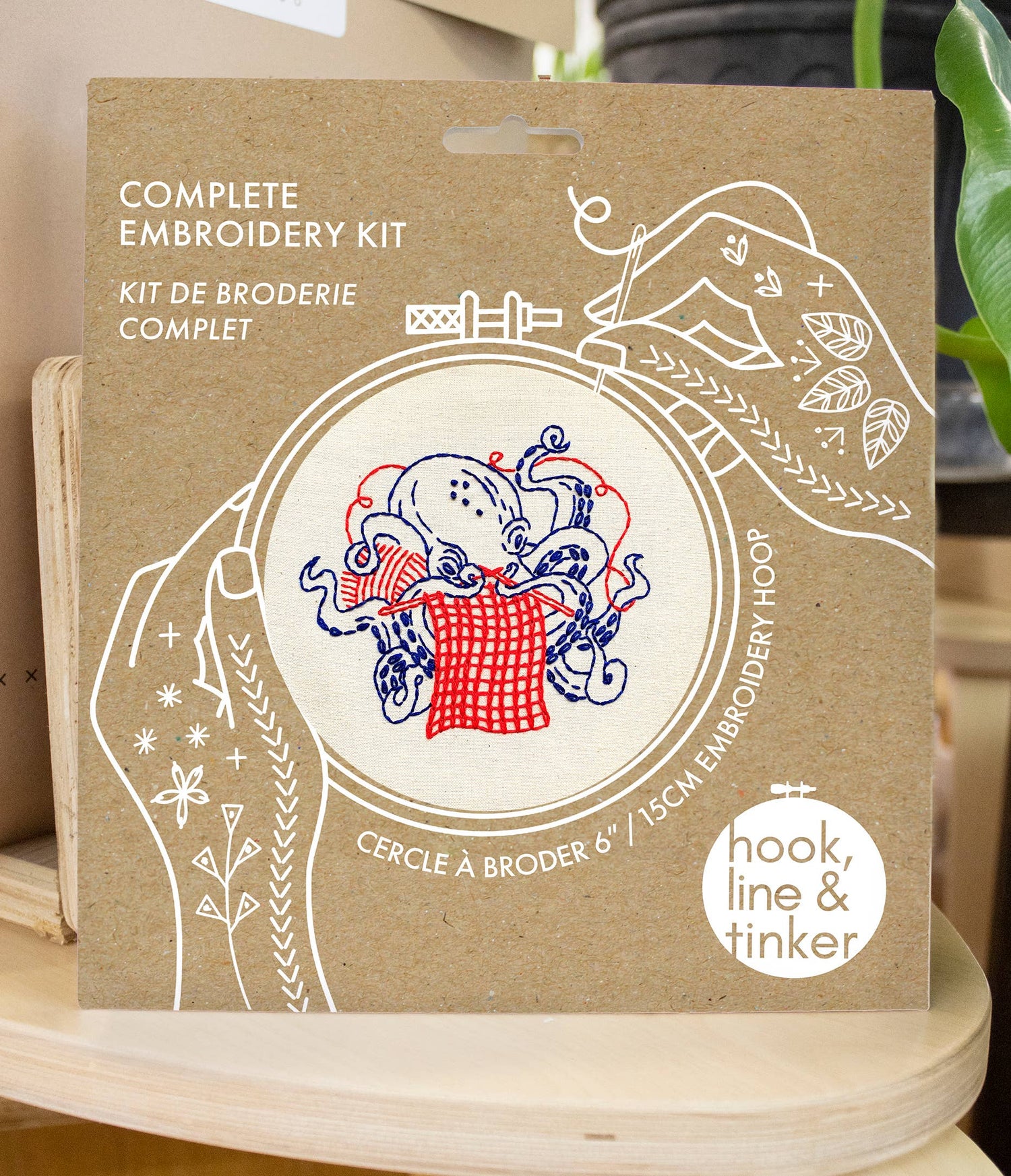 Hook, Line & Tinker Knitting Octopus Embroidery Kit