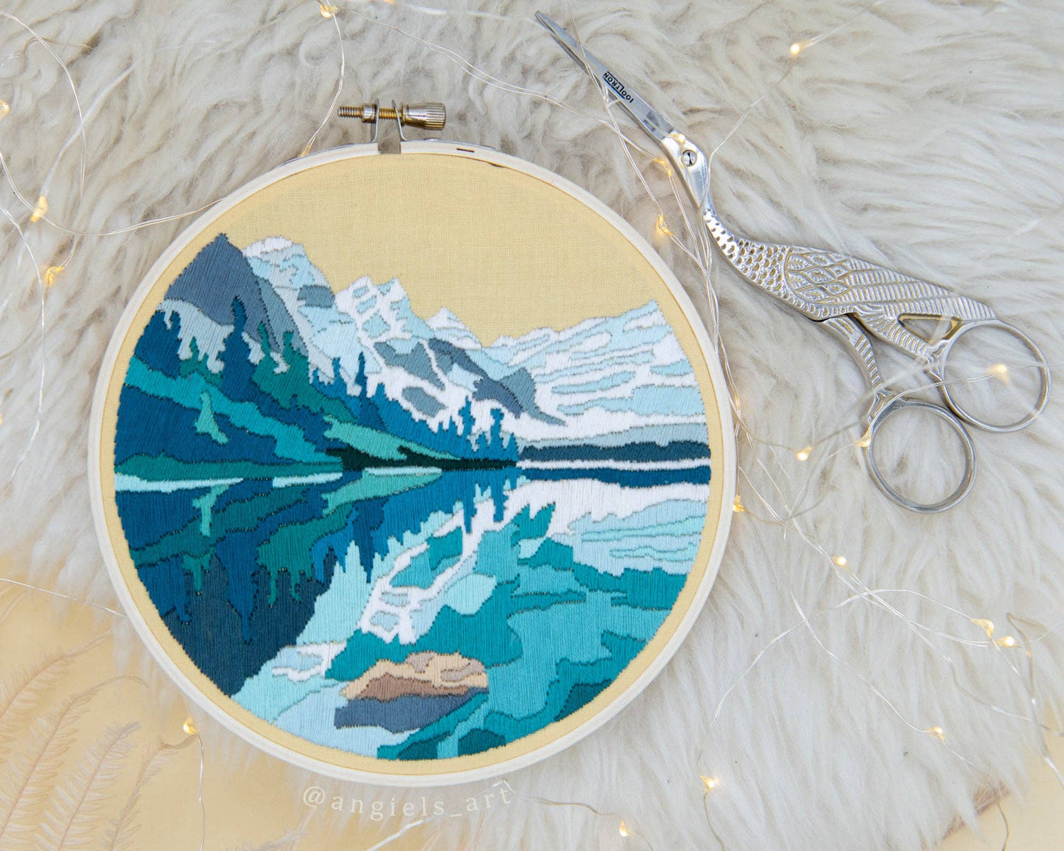 Angiels Art Moraine Lake First Snow DIY Embroidery Kit