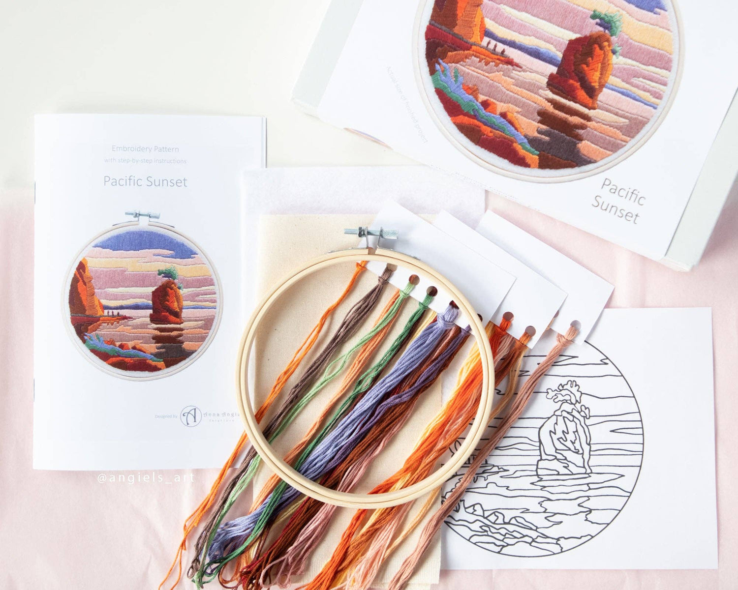 Angiels Art Pacific Sunset DIY Embroidery Kit