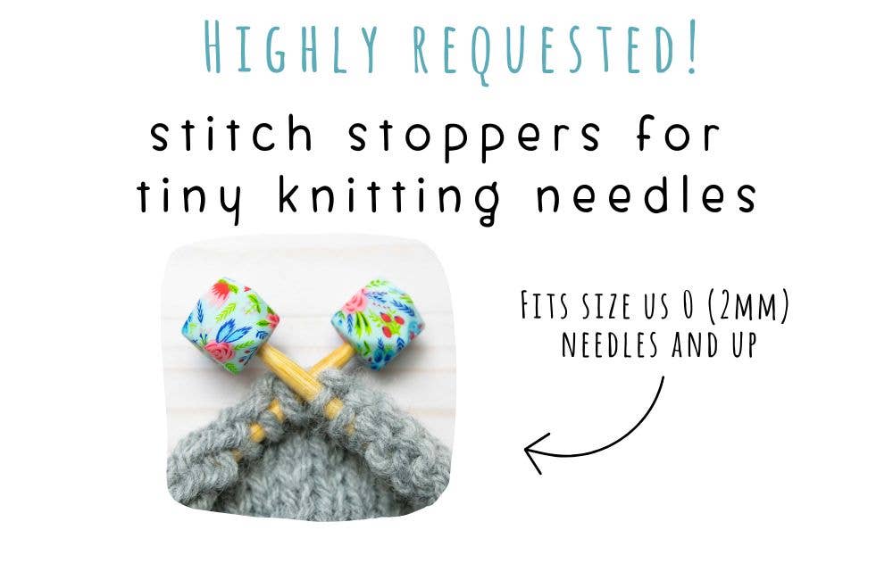Fox & Pine Stitches - *Small Hole* Blue Floral Hexagon | Stitch Stoppers