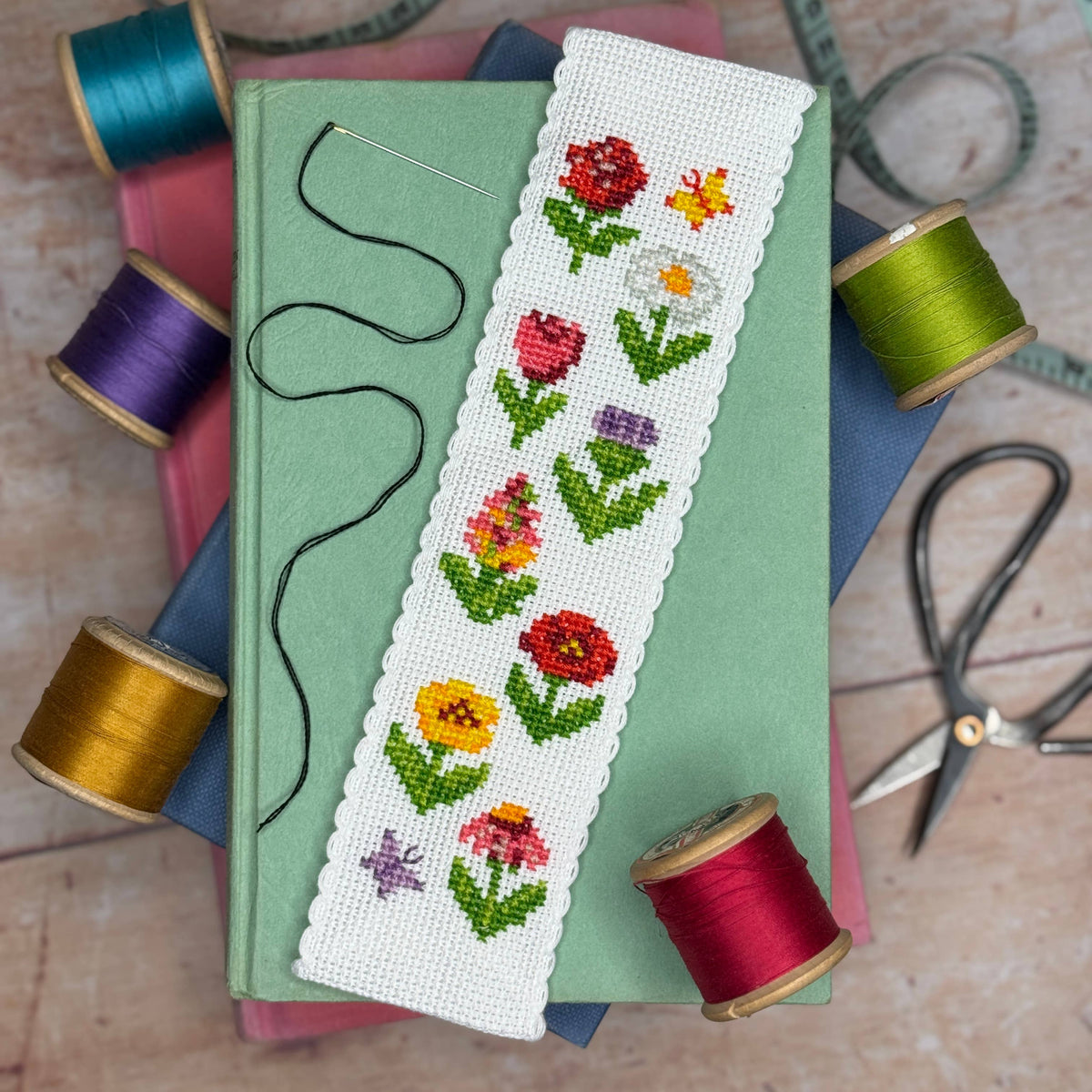 The Crafty Kit Company - Cottage Garden Cross Stitch Bookmark Kit