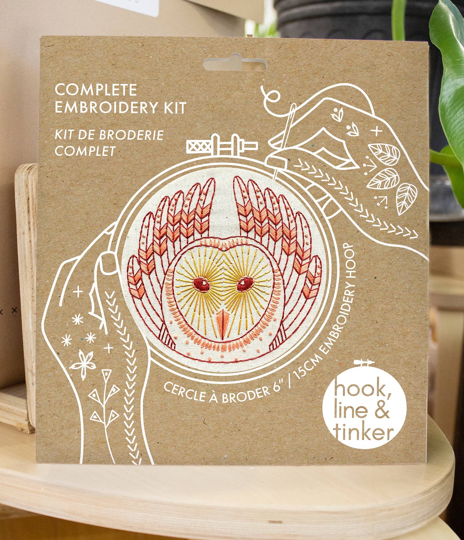 Hook, Line & Tinker Barn Owl Embroidery Kit