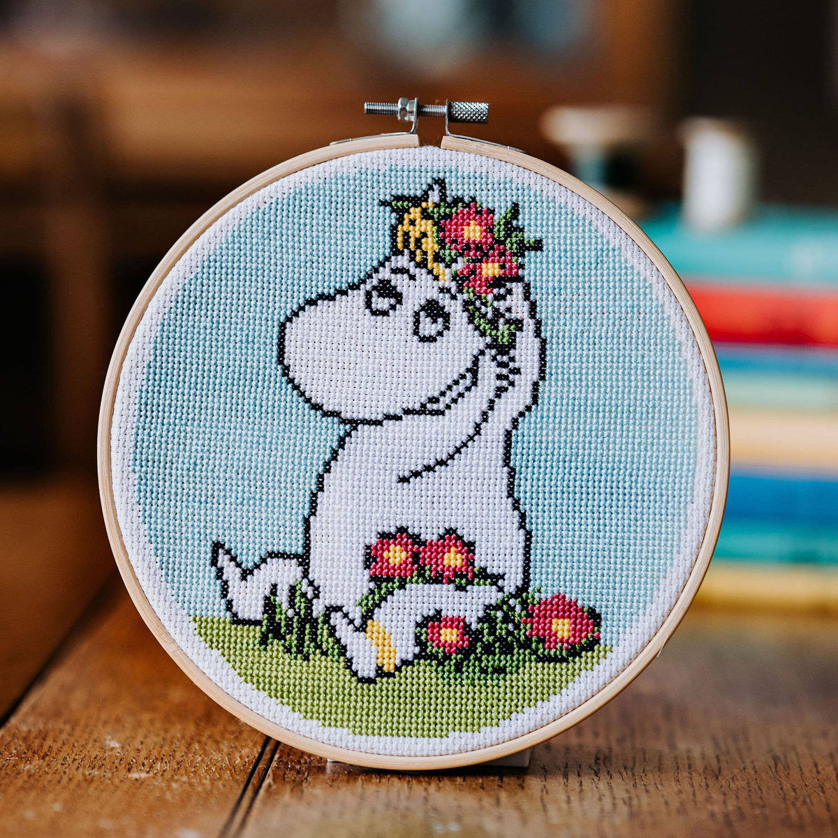 The Crafty Kit Company - Moomin Cross Stitch Kit - Snorkmaiden Flower Arranging