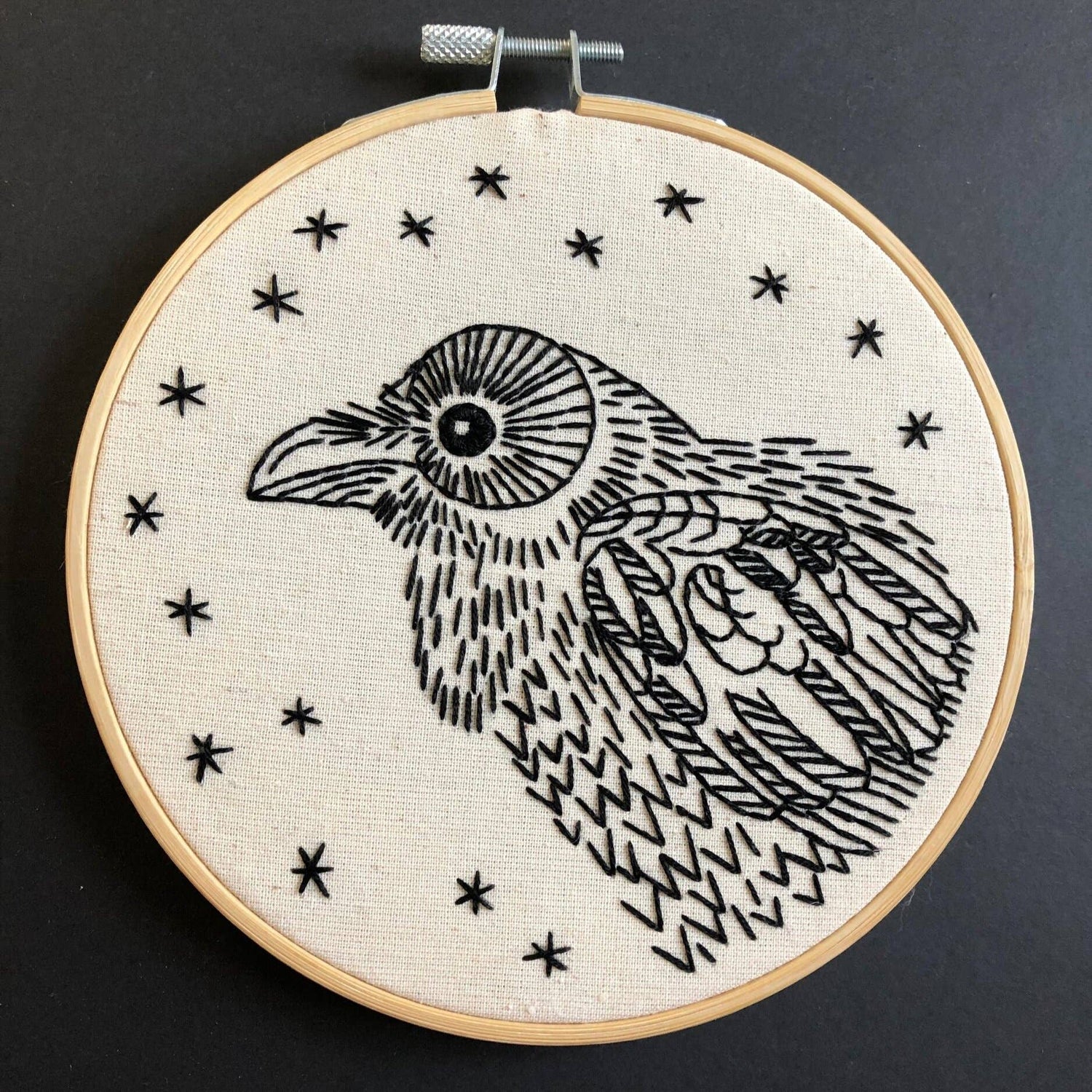 Hook, Line & Tinker Embroidery Kits - Raven - Nevermore Complete Embroidery Kit