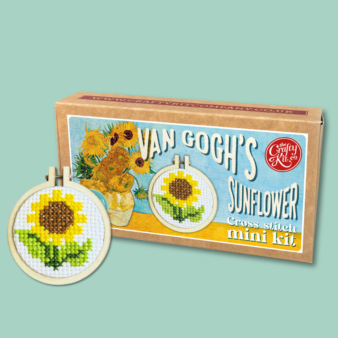 The Crafty Kit Company - Van Gogh's Sunflower Mini Matchbox Cross Stitch Kit