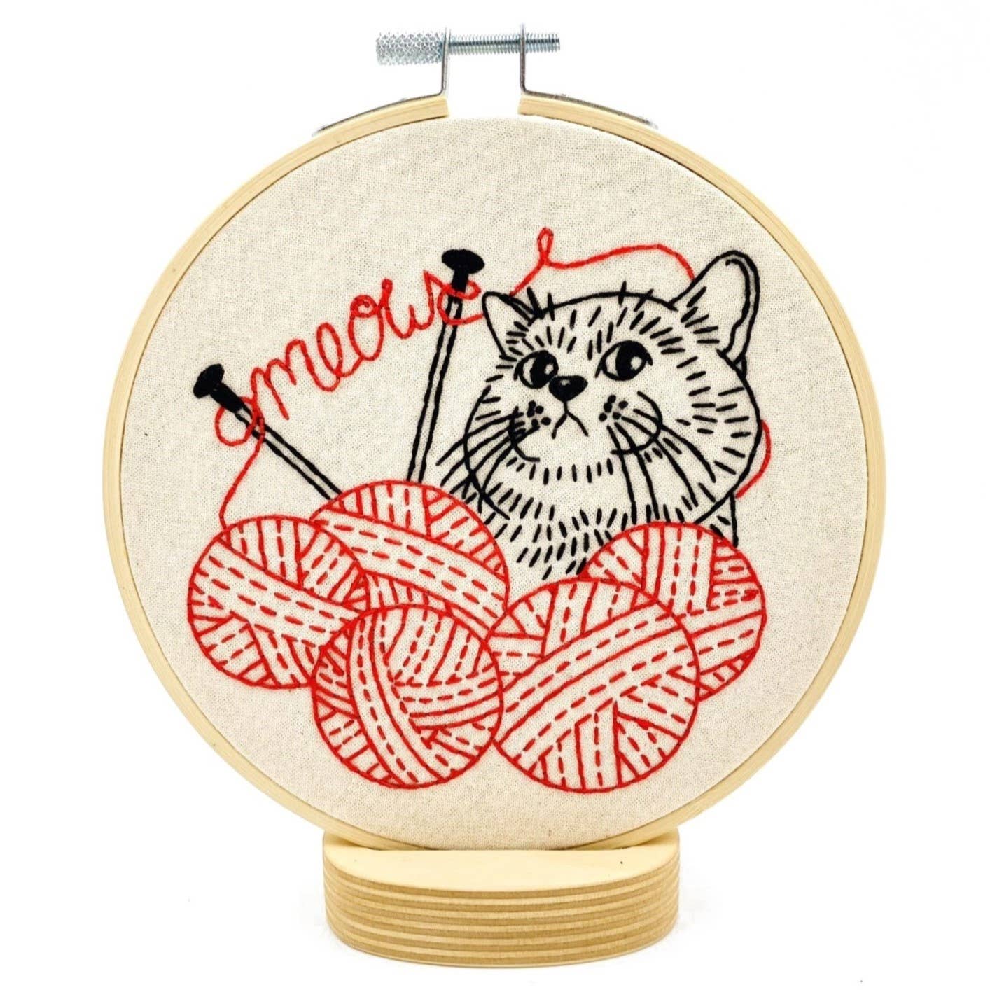 Hook, Line & Tinker Kitten with Knitting Embroidery Kit