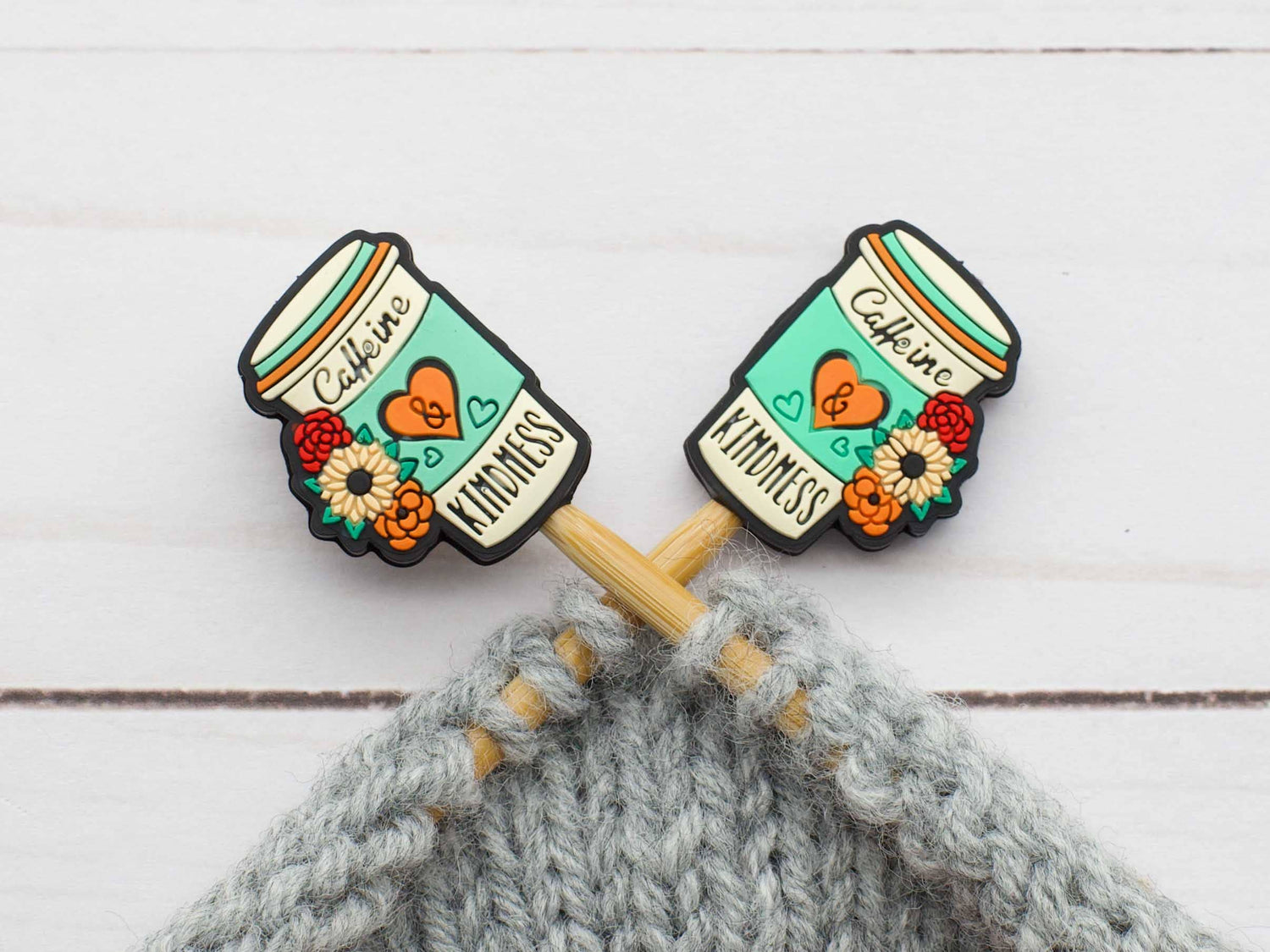 Fox & Pine Stitches Caffeine & Kindness Stitch Stoppers