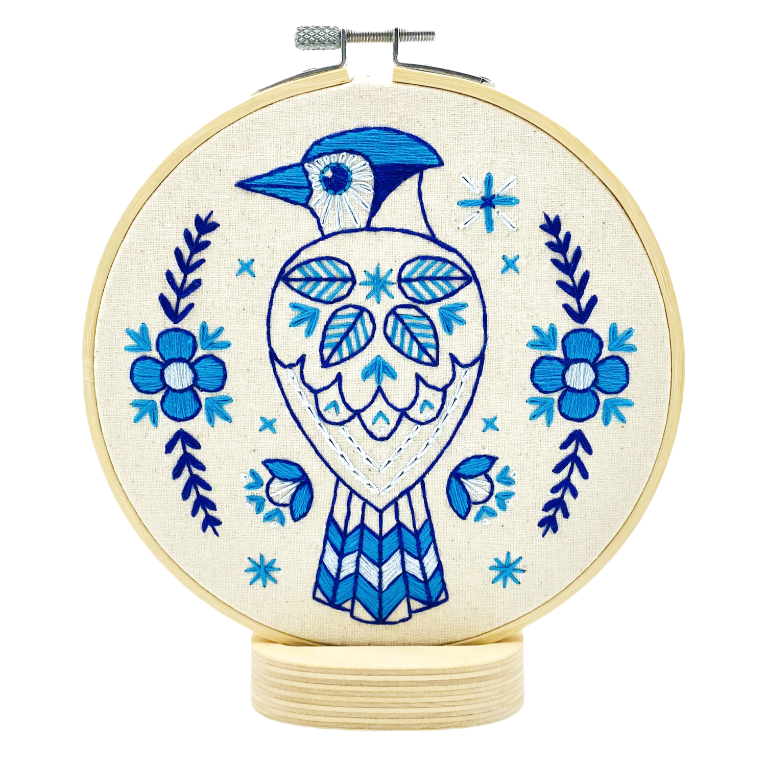 Hook, Line & Tinker Folk Blue Jay Embroidery Kit