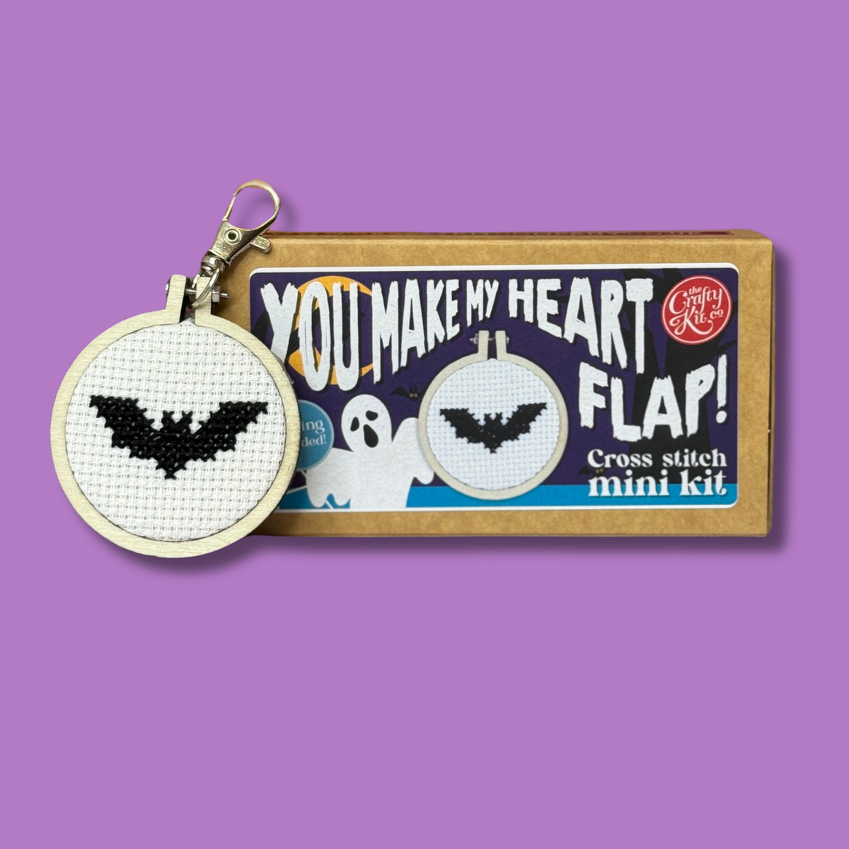 The Crafty Kit Company - You make my heart flap! Mini Matchbox Cross Stitch Kit