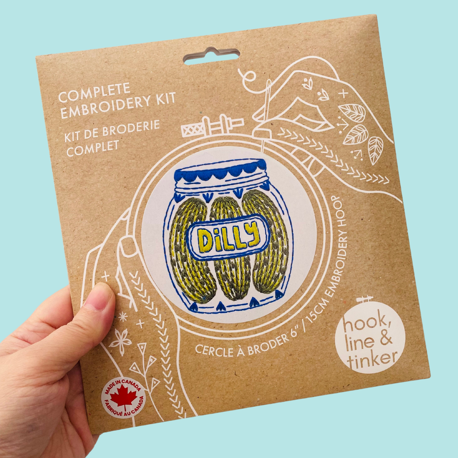 Hook, Line & Tinker Embroidery Kits - Pickles Complete Embroidery Kit