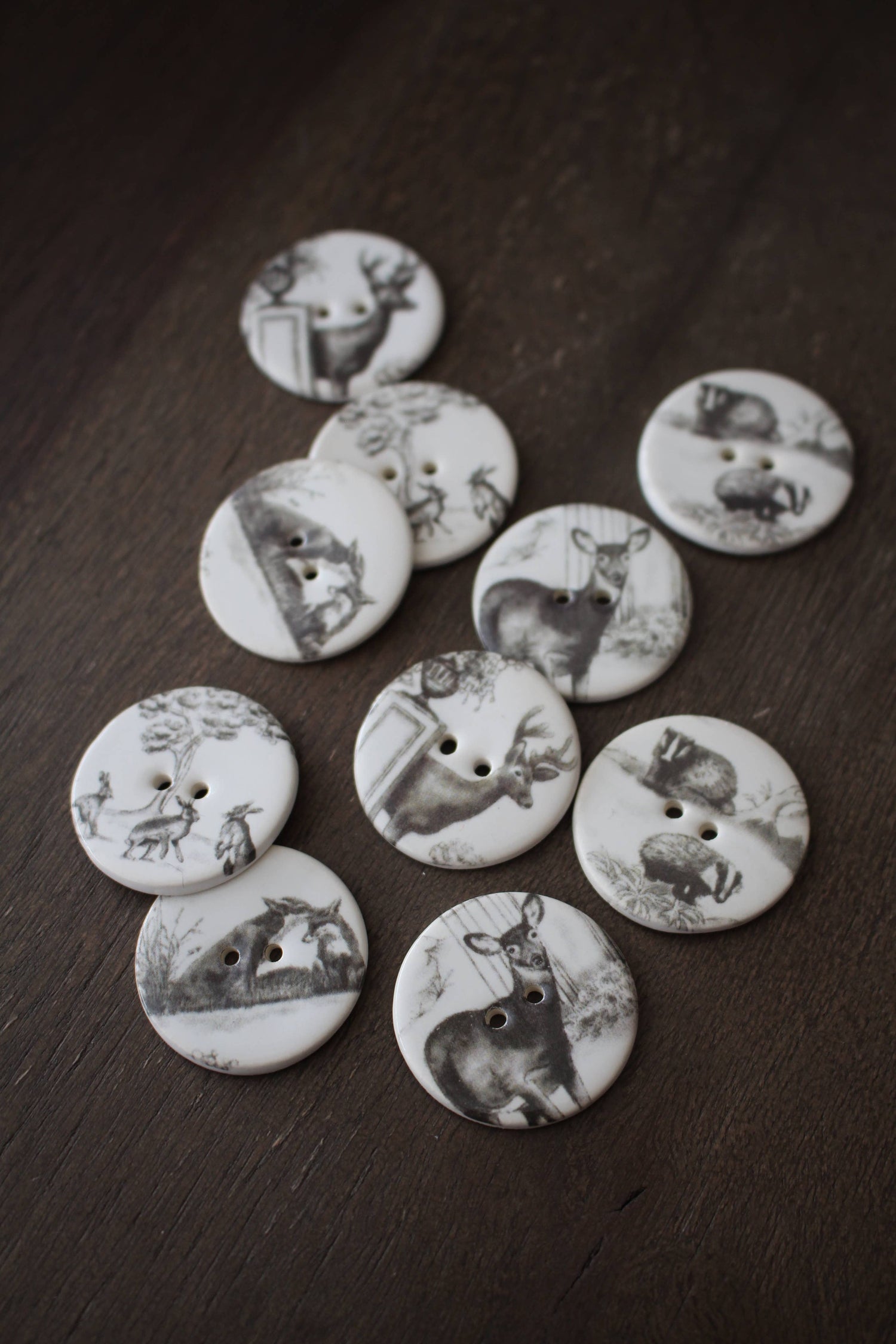 NNK Press - Woodland Animals Ceramic Buttons (Set of 10)