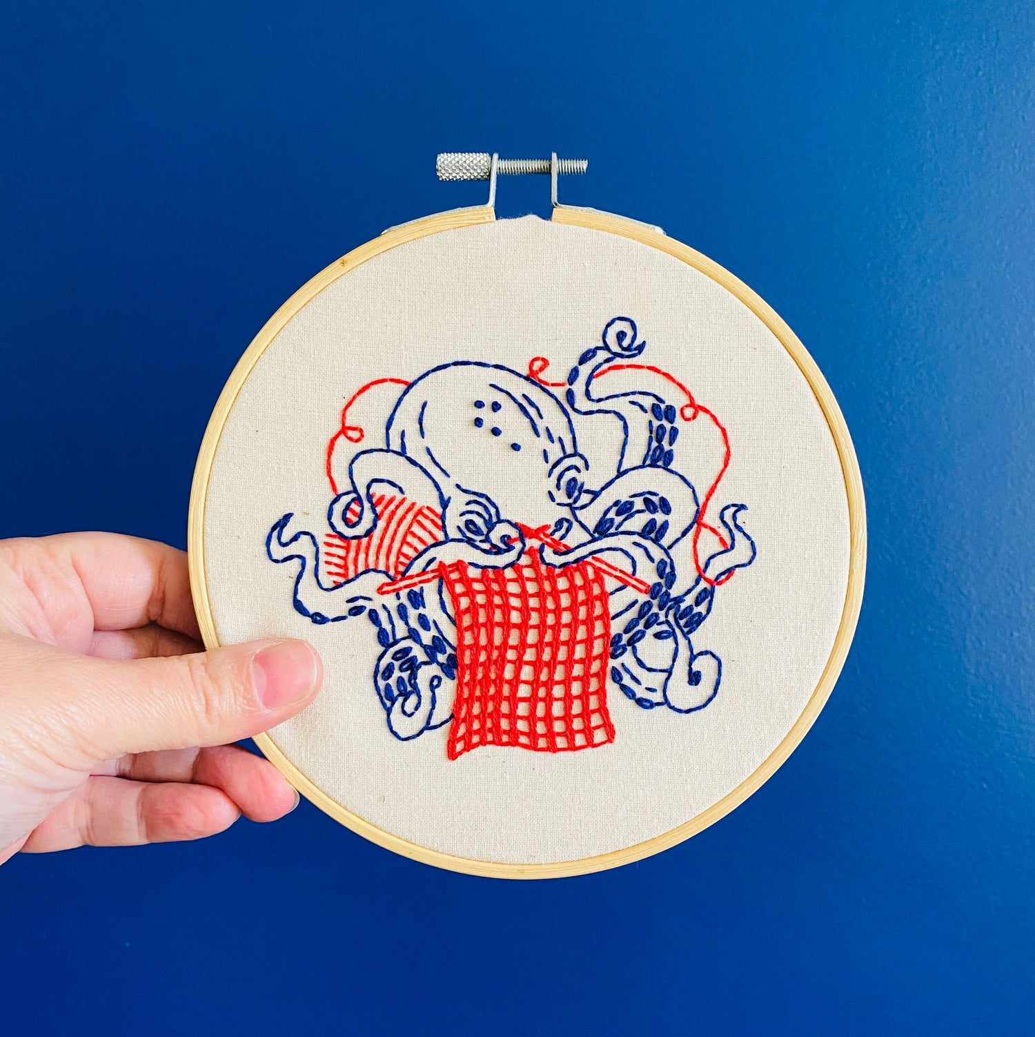 Hook, Line & Tinker Knitting Octopus Embroidery Kit