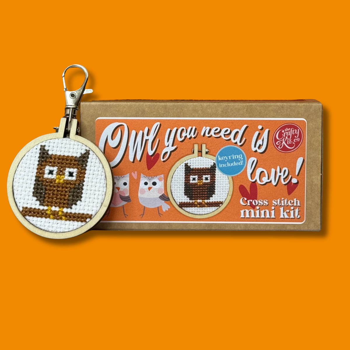 The Crafty Kit Company - Owl you need is love! Mini Matchbox Cross Stitch Kit