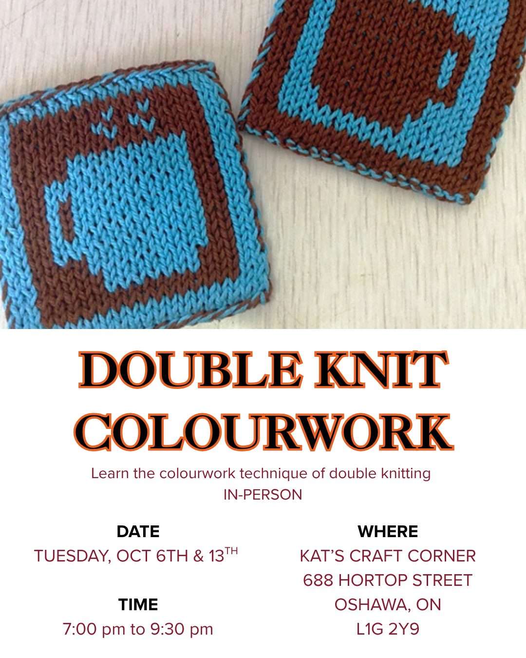 Learn colourwork knitting - DOUBLE KNIT | IN-PERSON