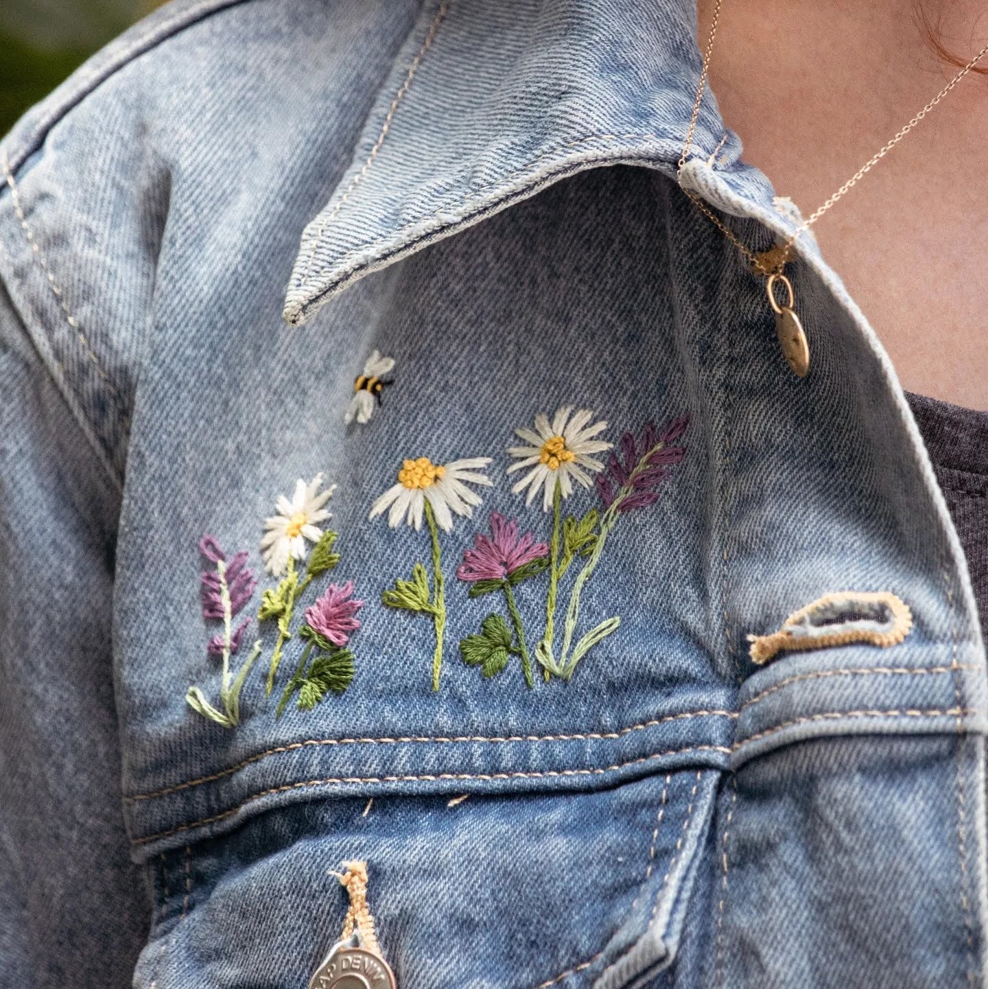 Knitted Bliss Stitching - Embroider Your Jacket - Wildflowers