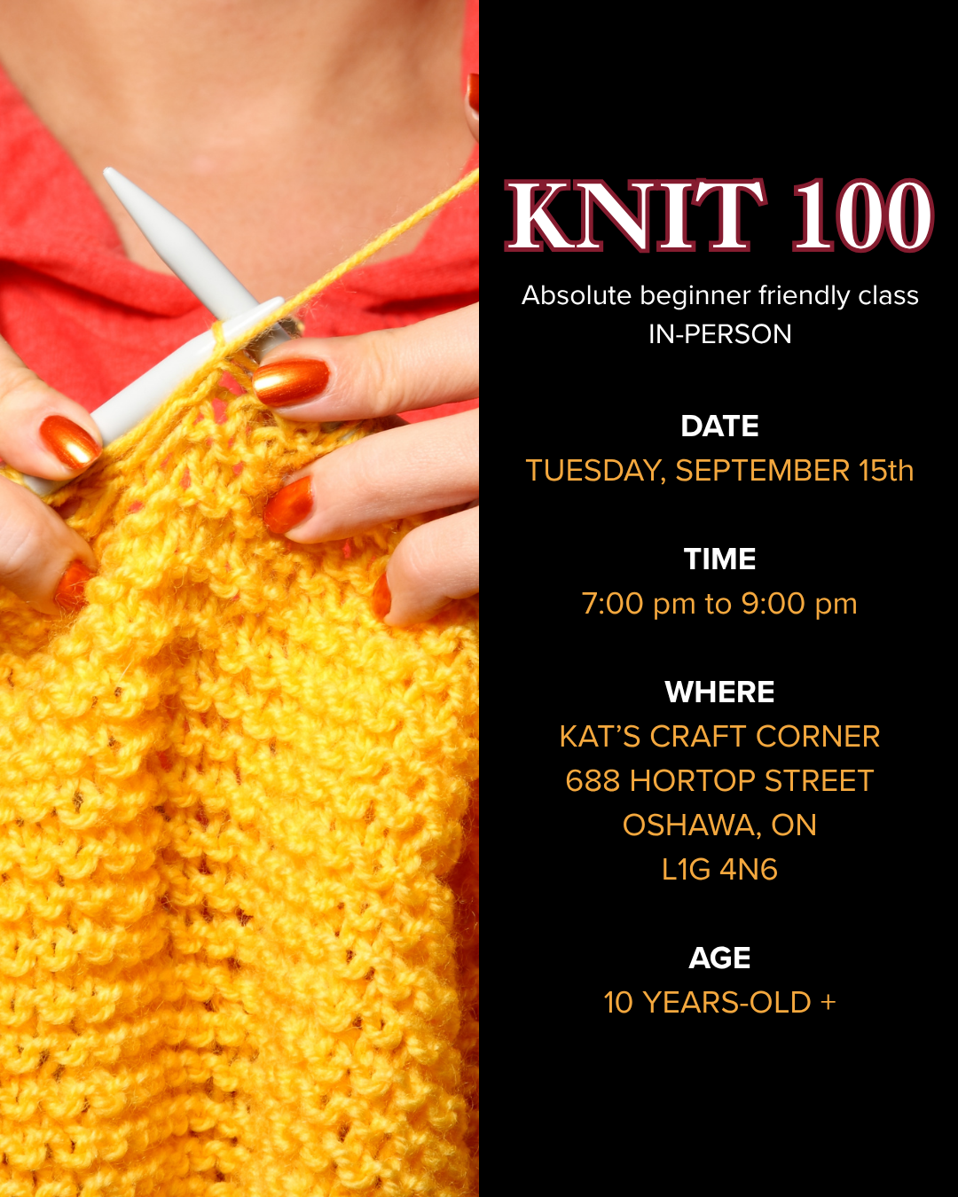 Learn to knit - KNIT 100 | IN-PERSON
