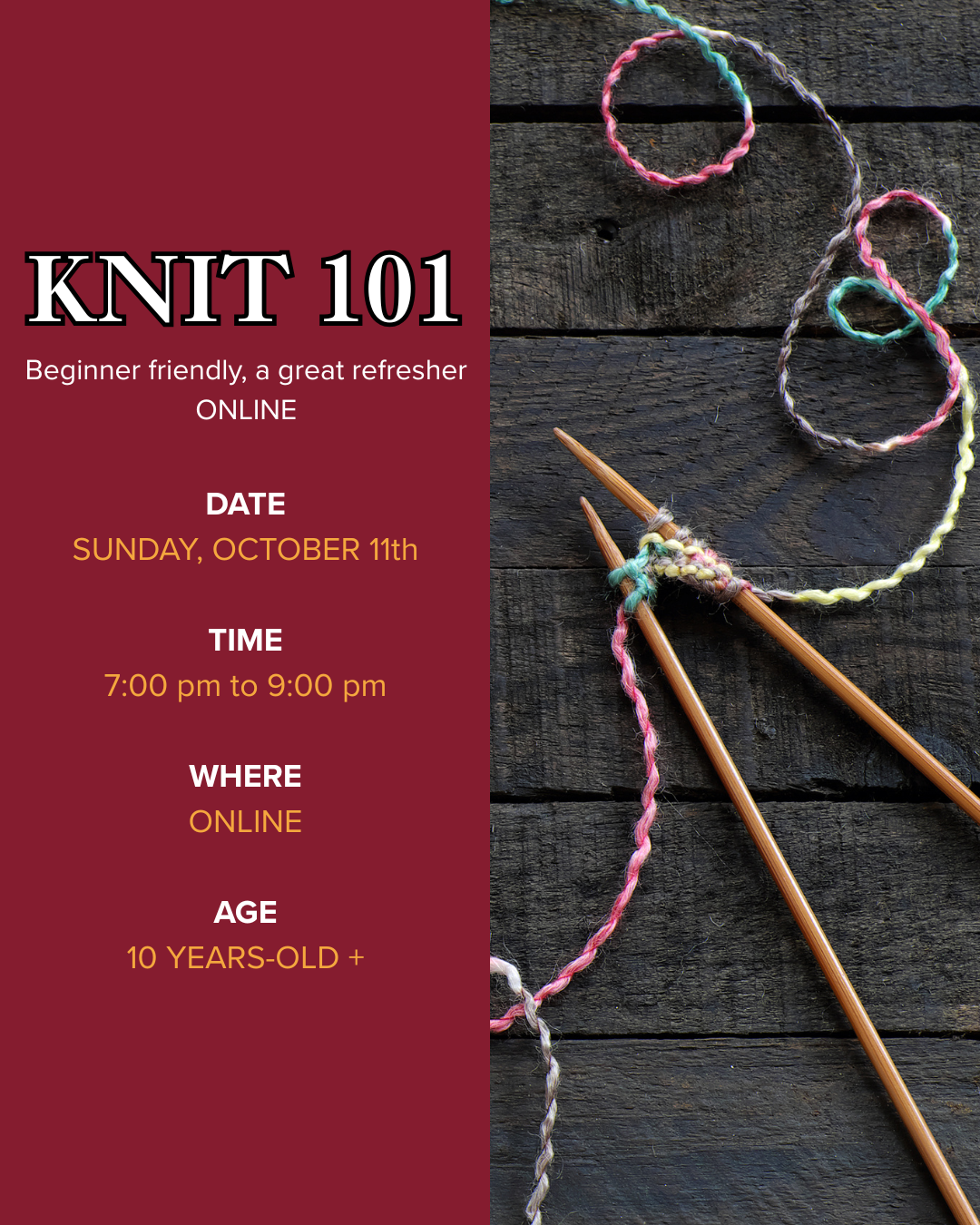 Learn to knit - KNIT 101 | ONLINE
